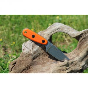 ESEE Izula Stainless Steel Fixed Blade Knife w/ Orange G10 Handles and Molded Polymer Sheath